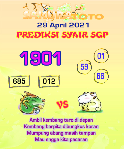Syair Sakuratoto SGP Kamis 29 April 2021